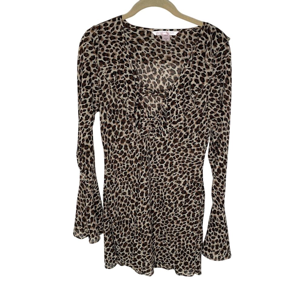 Victoria's Secret Animal Print Sheer Nightgown/Bathing Suit Cover up size small